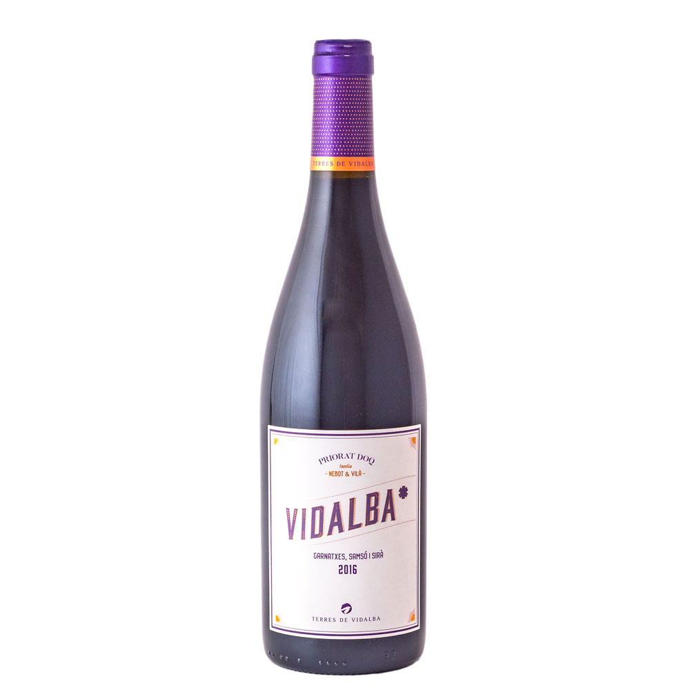 Ampolla de vi negre del Priorat VIDALBA 2016 Terres de Vidalba